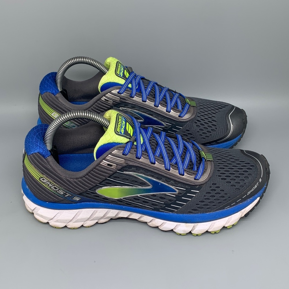 Brooks Ghost 9 Gray Blue Running Shoes 1102331D060 Men’s Sz 8.5